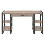 English Elm Walker Edison - Modern Metal And Wood Computer Desk With Usb Ports - Driftwood