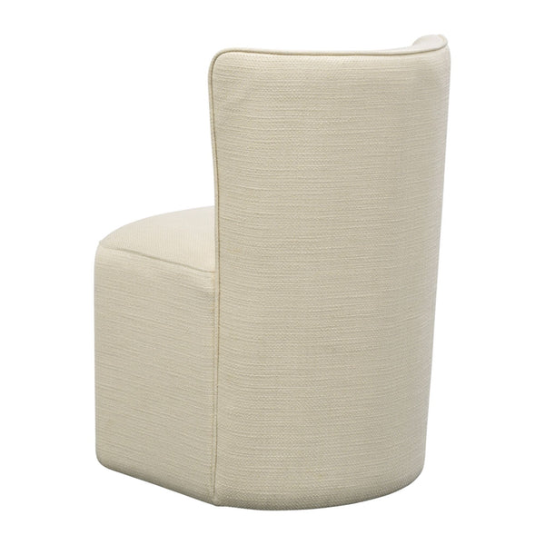 English Elm Dining Chair with Casters Basketweave Upholstery Cube Base Modern Accent Seat B035P408396