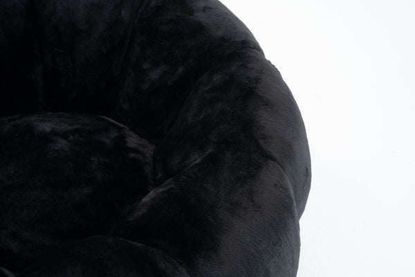 English Elm Adult Floral Bean Bag Chair Plush Faux Fur Single Seater for Bedroom Reading Nook W2012P399199