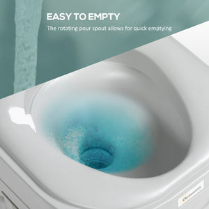 English Elm Outsunny Portable Toilet For Adults - Compact 5.8 Gallon Rv & Camping Toilet With Anti-Leak Design W2225P200493-GIGA