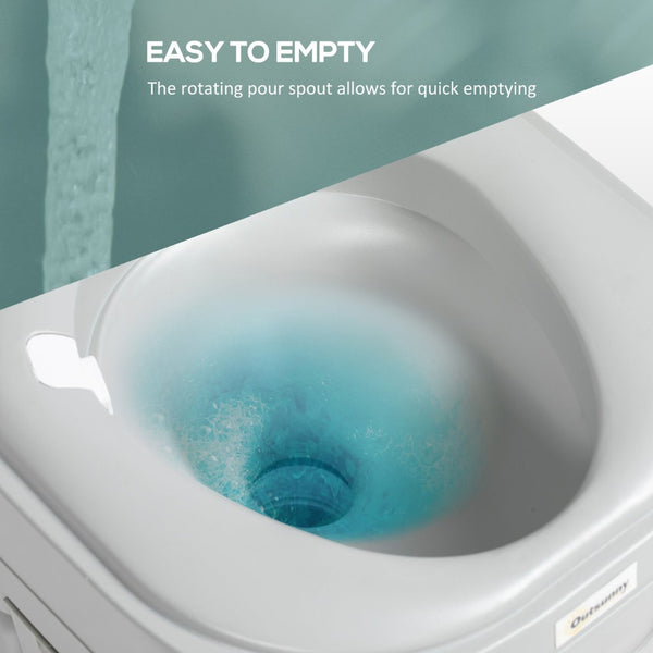 English Elm Outsunny Portable Toilet For Adults - Compact 5.8 Gallon Rv & Camping Toilet With Anti-Leak Design W2225P200493-GIGA