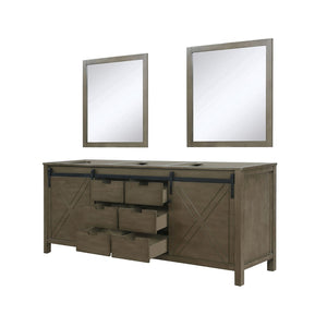 English Elm Rustic Brown Double Bath Vanity Set With 30" Mirrors, Ample Storage & Timeless Design For Bathrooms B2731S00574-GIGA