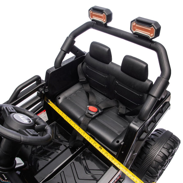 English Elm 12v Kids Electric Utv with 4-wheel Suspension Anti-collision Bar and 2-hour Battery Black W1578P343329