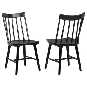 English Elm Carlos Windsor Spindle Back Rubberwood Dining Chairs Ergonomic Set of Two Black B062P447840