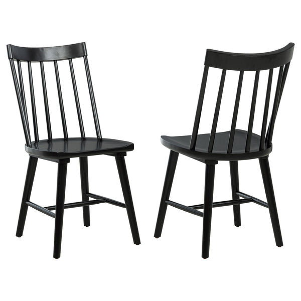 English Elm Carlos Windsor Spindle Back Rubberwood Dining Chairs Ergonomic Set of Two Black B062P447840