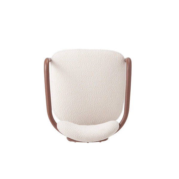English Elm Indoor Beige Upholstered Dining Chairs Set of 2 with Woodgrain Metal Frame Walnut N772P390411W