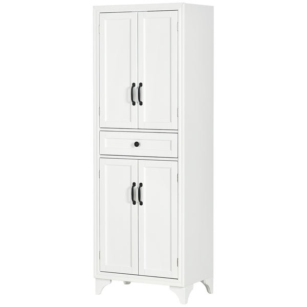 English Elm Homcom 67" Tall Freestanding Kitchen Pantry Cabinet With Adjustable Shelves & Drawer For Organized Storage W2225P229569