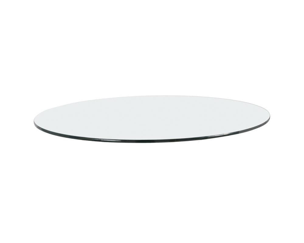 Sunpan Glass Dining Table Top - Elegant 59" Round Clear Tempered Glass for Stylish Dining Experiences