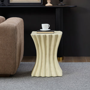 English Elm 15.16 Inch Fiberglass Side Table Distressed Vintage Accent for Living Room or Apartment W876P408752