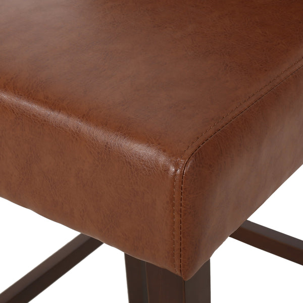 English Elm 30.5 Inch Tufted Pu Upholstered Bar Stool with Metal Footrest for Kitchen Island N780P366612G