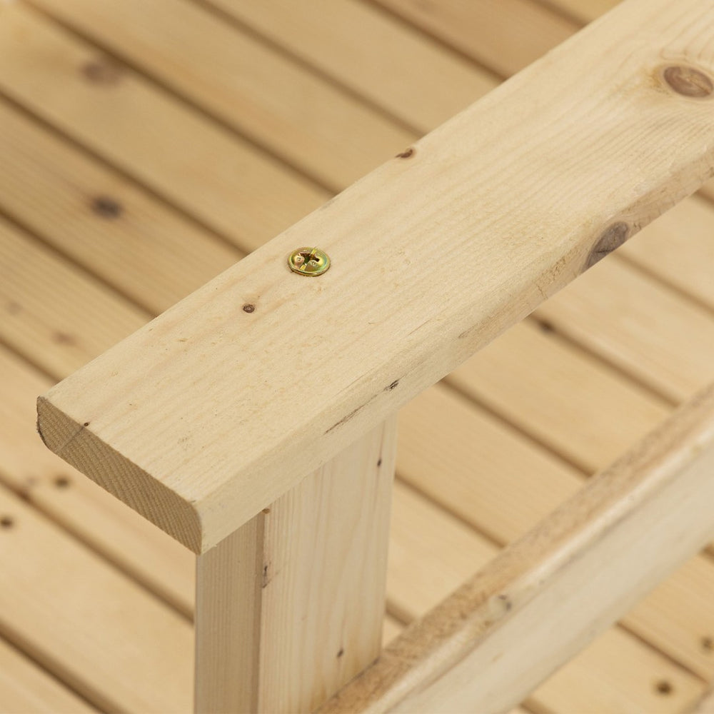 English Elm Outsunny 7' Handcrafted Wooden Garden Bridge With Safety Rails - Perfect For Ponds And Streams W2225P174534-GIGA