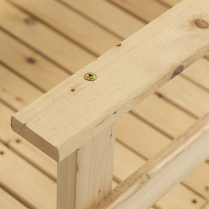 English Elm Outsunny 7' Handcrafted Wooden Garden Bridge With Safety Rails - Perfect For Ponds And Streams W2225P174534-GIGA