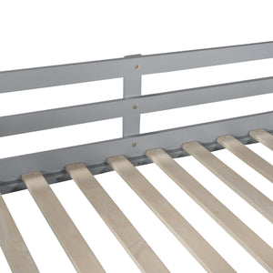 English Elm Twin Over Kids Bunk Bed with Slide Ladder Pine Frame White Finish LT000108AAE-1