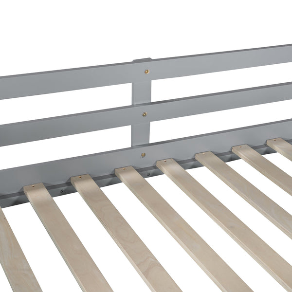 English Elm Twin Over Kids Bunk Bed with Slide Ladder Pine Frame White Finish LT000108AAE-1