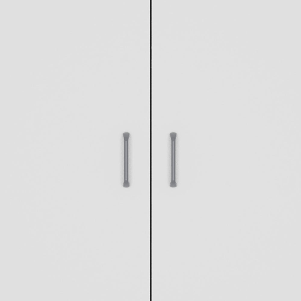 English Elm Pantry Double Door Cabinet with 5 Adjustable Shelves, 3 Inner Door Storage Pockets, White Finish B097S00163