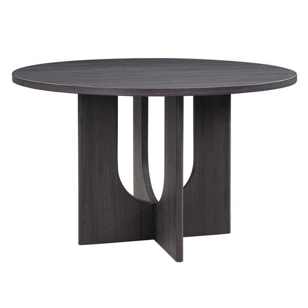 English Elm Modern Farmhouse Round Dining Table Seats Four Scratch Resistant Wood Grain Top W1998P305923