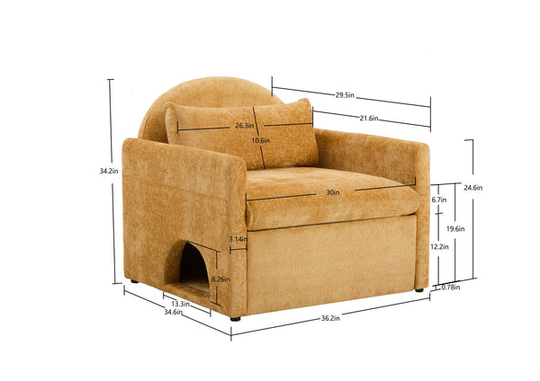 English Elm Modern Chenille Oversized Armchair - Cozy, Pet-Friendly Accent Chair For Stylish Living Rooms & Bedrooms W2997P294097