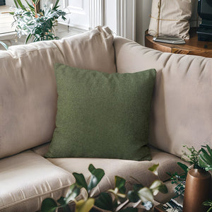JLA Home Chapel Hill - Solid Square Pillow — Plush 20x20 Decorative Throw with Feather-Polyester Fill, Subtle Stripe Detail for Layering and Long-Lasting Comfort Green CH30-0032