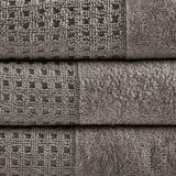 Madison Park Spa Waffle Modern/Contemporary Cotton Waffle Jacquard Antimicrobial Bath Towel 6 Piece Set MP73-7179 Charcoal