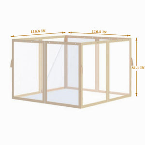 English Elm 10x10 Ft Patio Gazebo Replacement Mesh Enclosure Four Zippered Panels Insect Protection W41968236