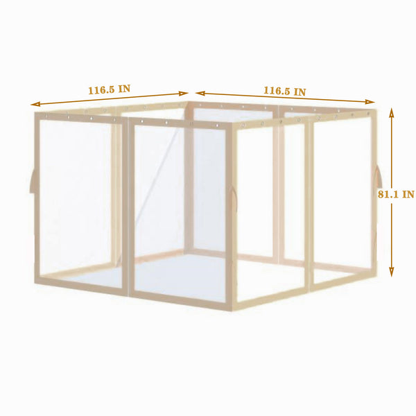 English Elm 10x10 Ft Patio Gazebo Replacement Mesh Enclosure Four Zippered Panels Insect Protection W41968236