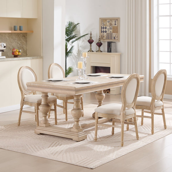 English Elm French Country Dining Chairs Set Of 2 - Elegant Upholstered, Stackable & Versatile For Any Space W3426P324205