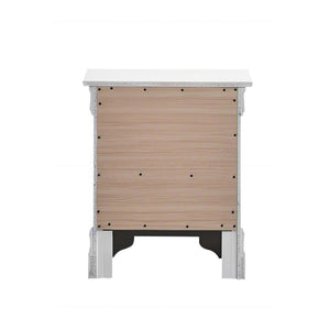 English Elm Verona Pearl White Nightstand with Dovetailed Drawers, Gold & Faux Crystal Handles, Fully Assembled B078P384070