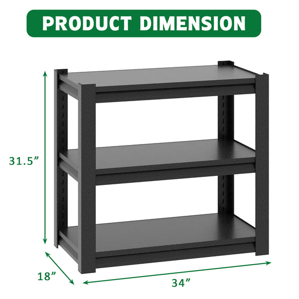English Elm 20-30 Gallon Fish Tank Stand with Adjustable 3-Tier Metal Shelves, Heavy-Duty Stylish Rack for Home Office Black T2398P211225