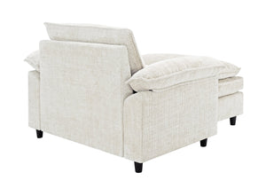 English Elm Accent Chair With Ottoman - Plush Chenille Upholstered Lounge Sofa, Modern Comfort For Any Space W2100S00109