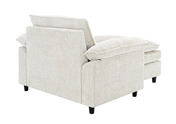 English Elm Accent Chair With Ottoman - Plush Chenille Upholstered Lounge Sofa, Modern Comfort For Any Space W2100S00109