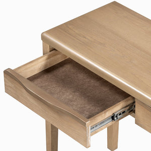 English Elm U_style Oak Veneer Console Table with Three Wave Drawers for Entryway or Foyer Natural N711P401926N