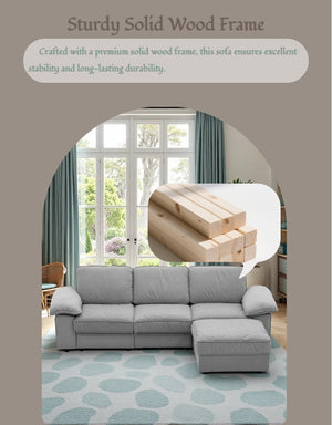 English Elm Fx-P20M-3S0-Gy Modern L-Shaped Sectional Sofa With Chaise & Ottoman – Cozy, Space-Saving Design! W576S00232