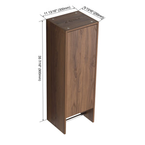 English Elm 12 Inch Wall Mounted Storage Cabinet Soft Close Door Ebony Wood Finish Bathroom W1972P457984