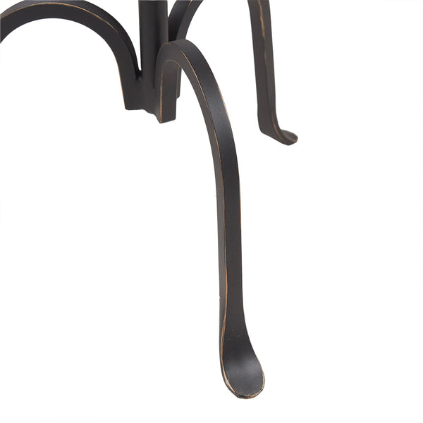 JLA Home Madison Park - Accent Marble Pedestal Table with Black-and-Gold Finish, 20" Round x 22" High—Sculptural Modern Accent Piece MP125-0819