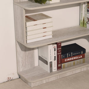 English Elm 90cm L-shaped Corner Bookcase Five Tier Mdf Open Shelving Unit for Home Office W2899P444152