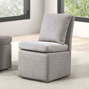 English Elm Light Gray Finish Contemporary Dining Chair Set of 2 with Removable Back Pillow, Casters, Cushioned Comfort for Modern Homes Cafés B2741P406963