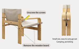 English Elm Detachable Oak Accent Chair with Solid Wood Frame, Wide Armrest, Removable Washable Linen Cover White W2336P251803