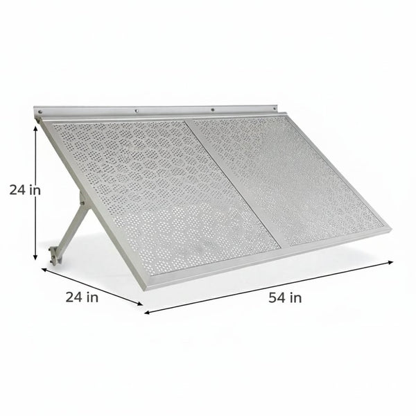 English Elm Haze Aluminum Exterior Awning White Powder Coat Finish for Entryways and Patio Doors B2755P462228
