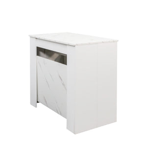 English Elm Multifunctional Extendable Console Table Up to 118.5in — Space-Saving Modern Desk to Dining Table W331P250559