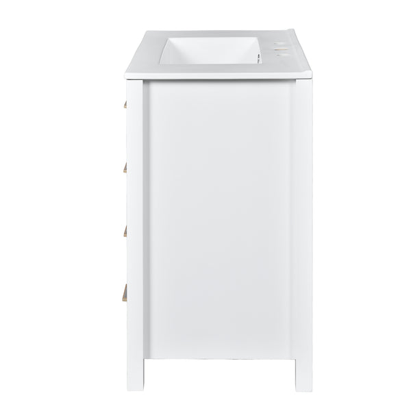 English Elm 30'' Bathroom Vanity With Ceramic Sink Combo - Elegant Freestanding Storage Cabinet & 4 Drawers N710P194420K
