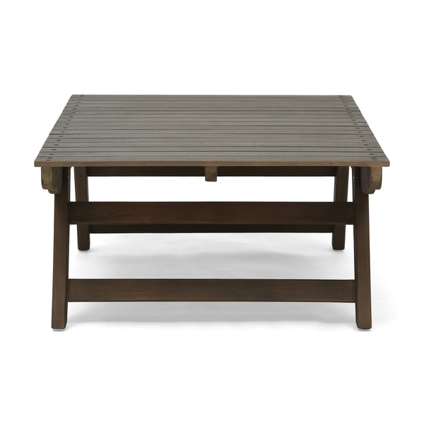 English Elm Christopher Knight Home® - SEDONA Acacia Outdoor Coffee Table with Open Slat Top, Durable Wood Design for Patio Living Spaces Grey 41.5 L x 28.25 W x 7.5 H 65811.00DGRY