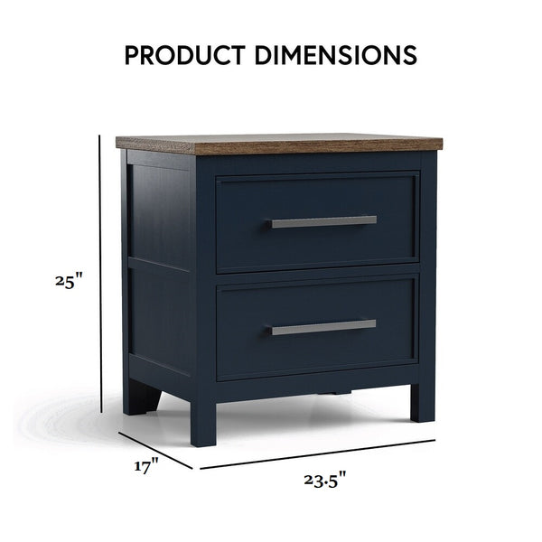 English Elm Contemporary Glam Nightstand Glossy White Lacquer Chrome Legs Dovetail Drawer Bedroom Blue,Dark Brown B2741P435883