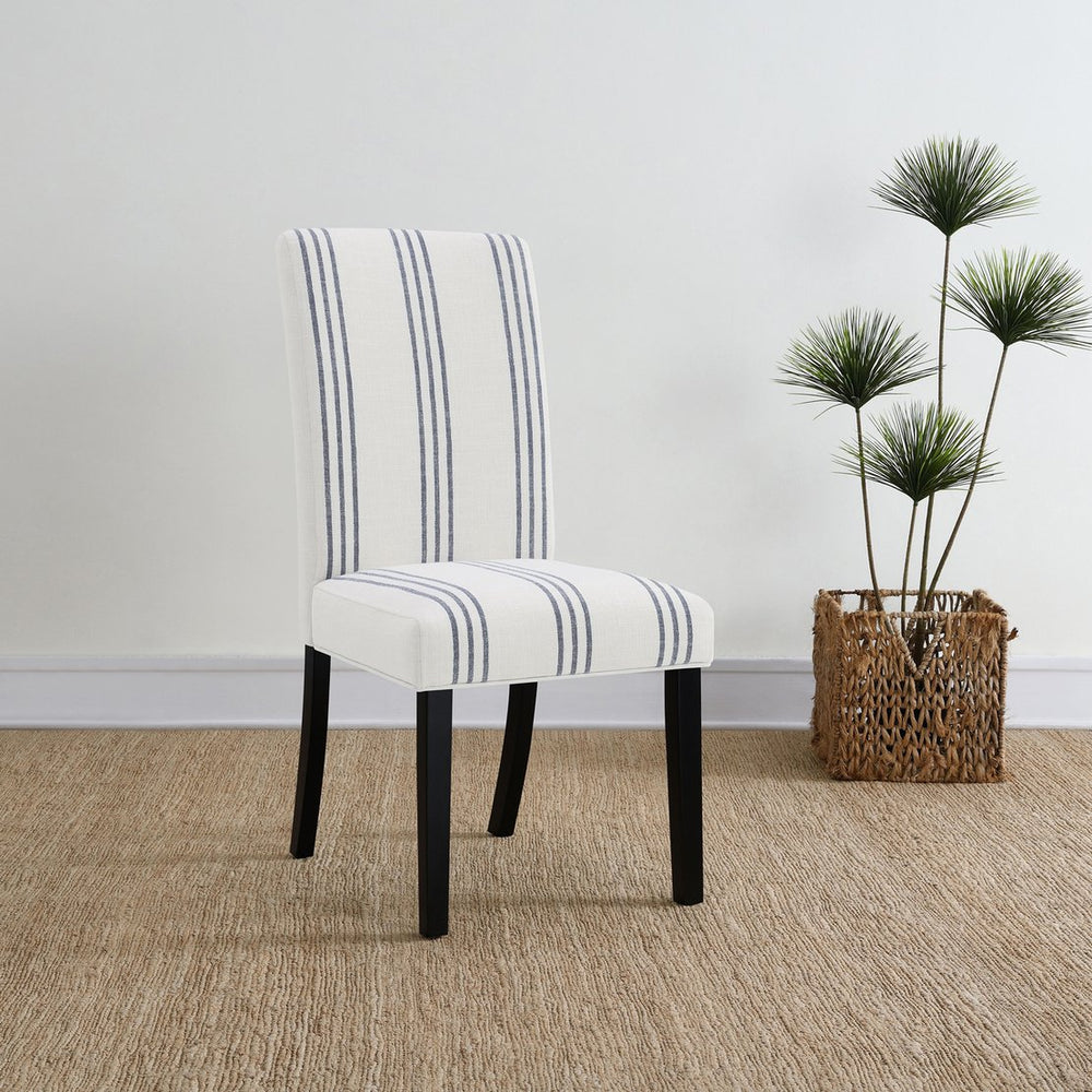 English Elm Evanston Farmhouse X-back Dining Chairs White Hardwood Set with Gray Upholstered Seats B062P441429