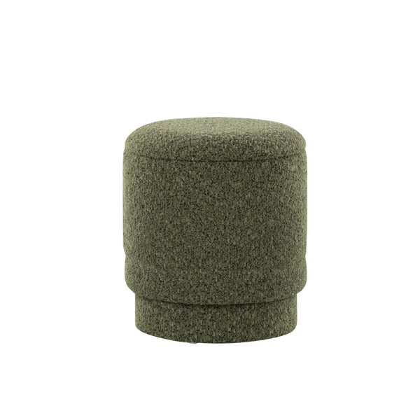 English Elm Ottoman Set Nesting Storage Cubes Upholstered in Rich Fabric for Modern Living Spaces Green B202P471501