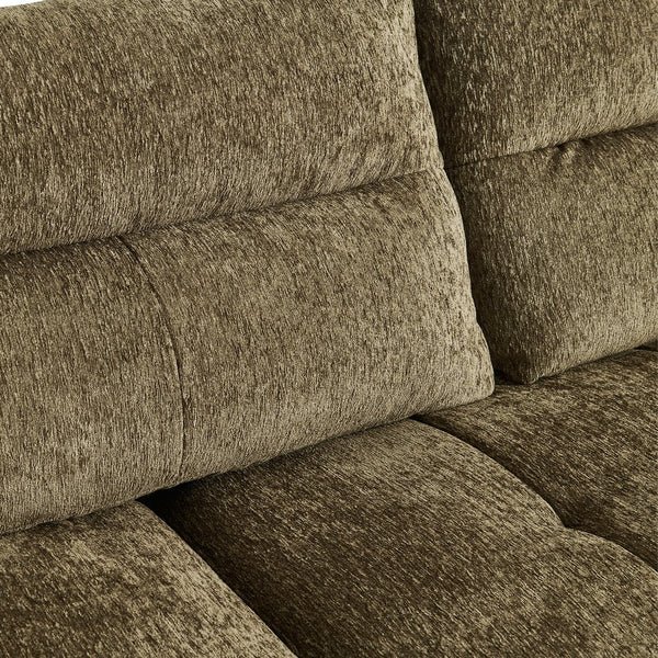 English Elm Premium Chenille High-back Sofa Solid Hardwood Frame Ergonomic Seat for Spacious Living Green W1765S00139