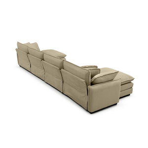 English Elm Corduroy Sofa - Stylish 4-Seater Upholstered Comfort For Modern Living Rooms & Offices, Easy Care! W714S00720