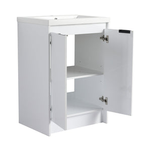 English Elm 24" Freestanding Bathroom Vanity With Premium Resin Sink - Modern Design & Ample Storage Solutions W999P312102