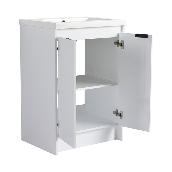 English Elm 24" Freestanding Bathroom Vanity With Premium Resin Sink - Modern Design & Ample Storage Solutions W999P312102