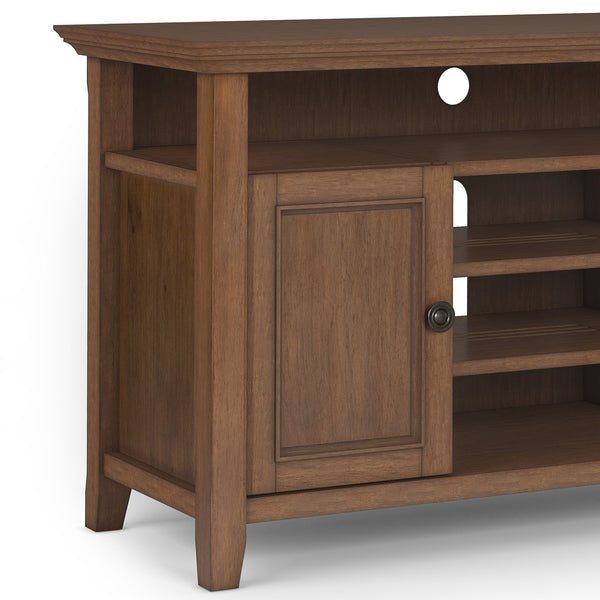 English Elm Amherst 54-Inch Solid Wood Tv Media Stand - Rustic Natural Aged Brown With Adjustable Storage & Style B136P158378