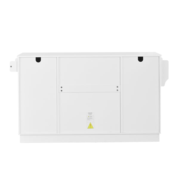 English Elm U_style Contemporary Buffet Cabinet Melamine Mdf Dining Room Storage with Adjustable Shelves White N711P437643K